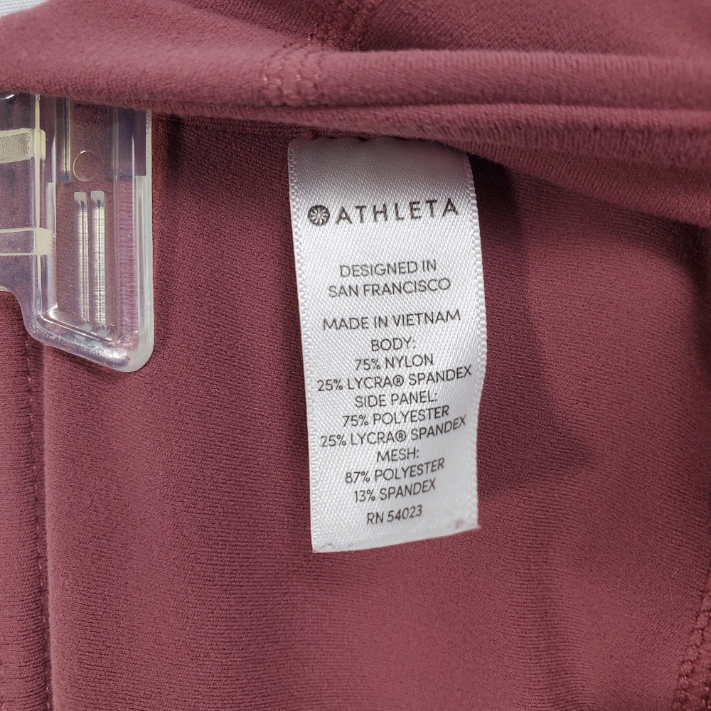Athleta Two Tone Blush Rose Womens Stretch Leggings Mesh Inlay Size Small - Picture 15 of 15